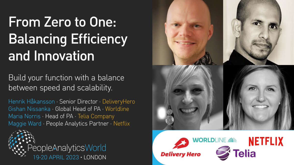 Does company culture affect the balancing of innovation/quick wins &amp; the building of robust organisational processes? Panelists from <a href="/deliveryherocom/">Delivery Hero</a>, <a href="/WorldlineGlobal/">Worldline</a>, <a href="/TeliaCompany/">Telia Company</a> &amp; <a href="/netflix/">Netflix</a> discuss at #PAWorld on 19-20 April. Book now &amp; save £100: peopleanalyticsworld.com/2023
