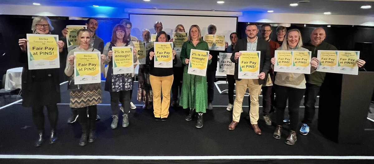 Prospect Planning Inspectorate members on strike today over pay and conditions - 2% is not enough! ✊🏼✊🏽
<a href="/ProspectUnion/">Prospect Union</a> <a href="/BranchPins/">PINS Prospect Branch Committee</a>