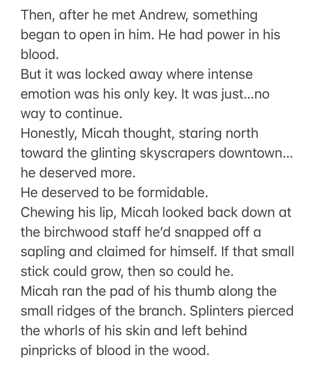 A snippet for #TropeTuesday - Micah Stillwater is the half-human son of the wicked faerie Redwood Queen, determined to carve himself a different path than her.