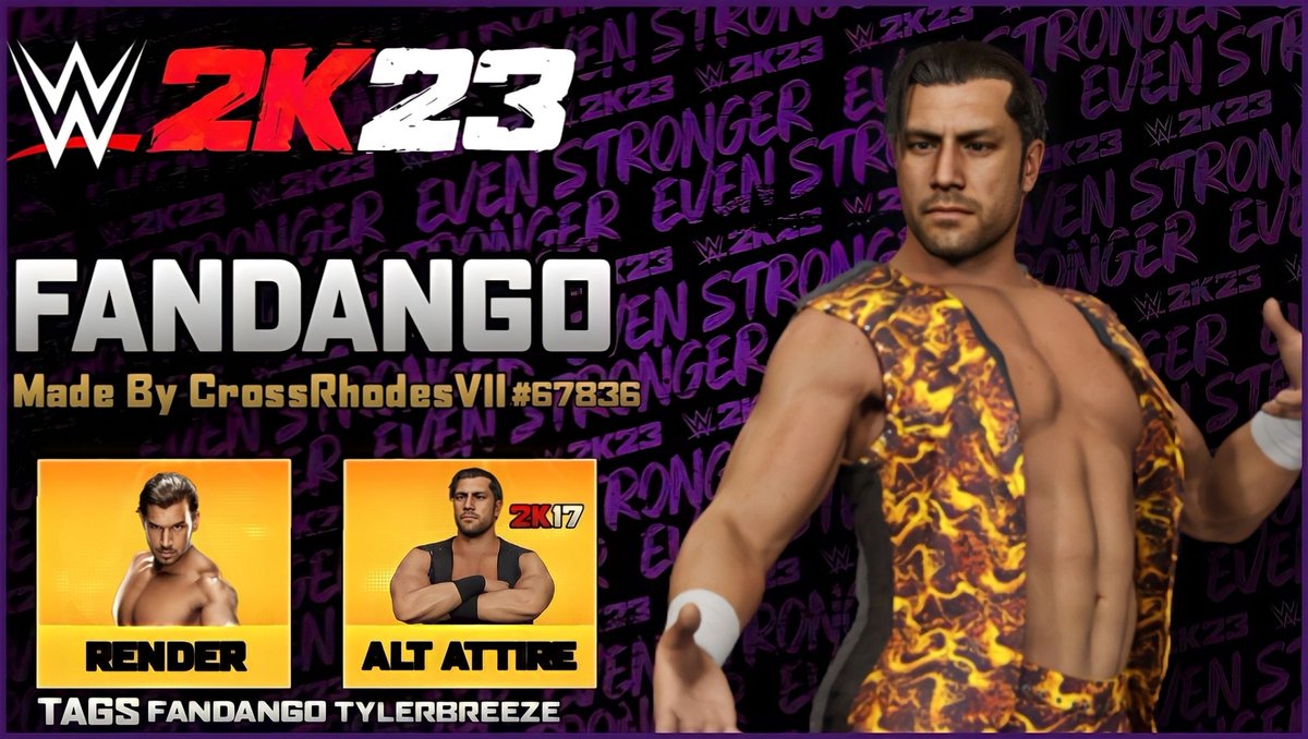 Fandango uploaded to #WWE2K23   Community Creations