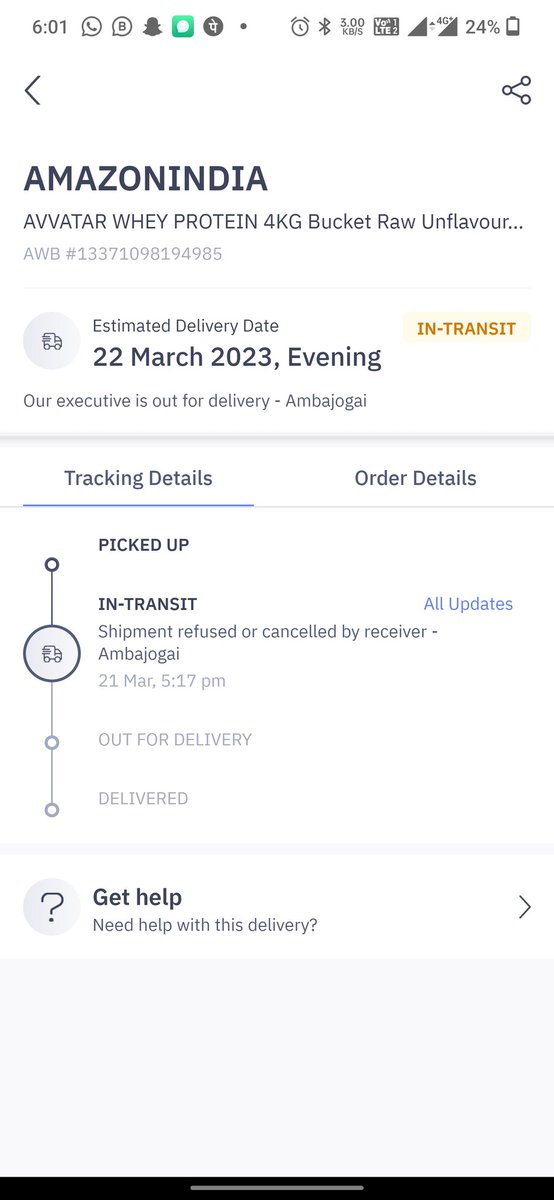 sanketautade's tweet photo. Whats the point of home delivery if delivery boy is refusing to deliver on address and canceling the order by himself..Hope that you will take the action  @amazonIN @help_delhivery @delhivery https://t.co/WeRYBEDDj7