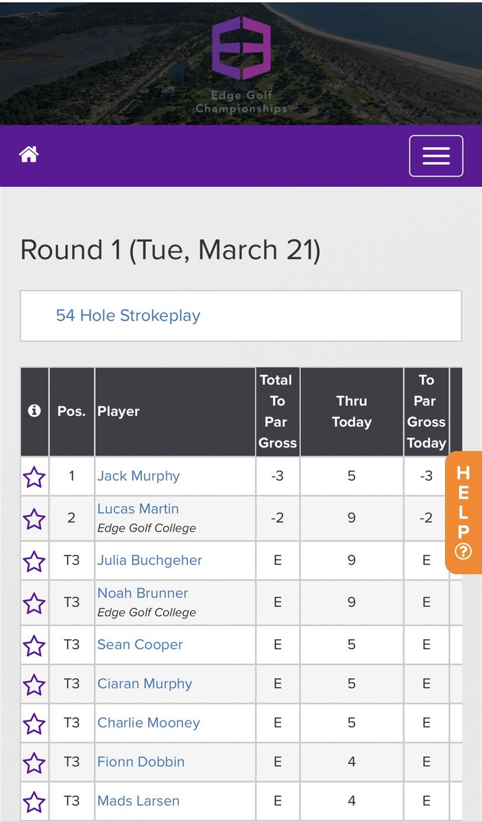 ⛳️Members of the Golf Ireland U18 Boys Panel are competing in the <a href="/EdgeGolfCollege/">Edge Golf College</a> Championship this week, which got underway today. 

A promising start from <a href="/Douglasgolfclub/">Douglas Golf Club</a>’s Jack Murphy has him -3 after 5! 👏 

For score updates, visit: golfgenius.com/pages/93320654…