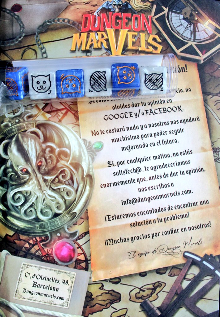 tristanoberon's tweet photo. La de años que hacía que esperaba ver los dados de Cats of Catthulhu bien de precio en algún lado... ¡Gracias @dungeonmarvels por hacer que los sueños de un niño se hagan realidad! #CatsofCatthulhu #CthulhuMythos https://t.co/73LIXeGRql