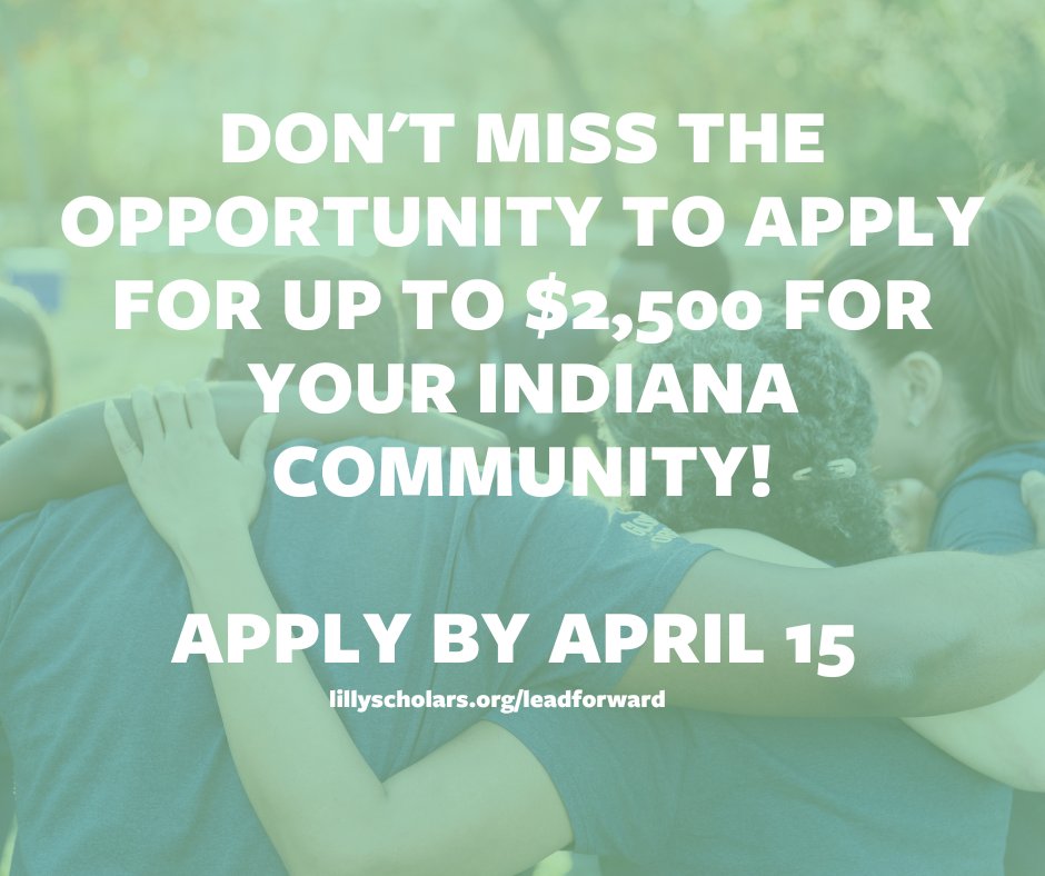 We are just 25 days from the spring Lead Forward Community Grants application deadline of April 15!

Don't worry - there's still time to plan your project and submit an application! We are here to help put your county on the map.

lillyscholars.org/leadforward