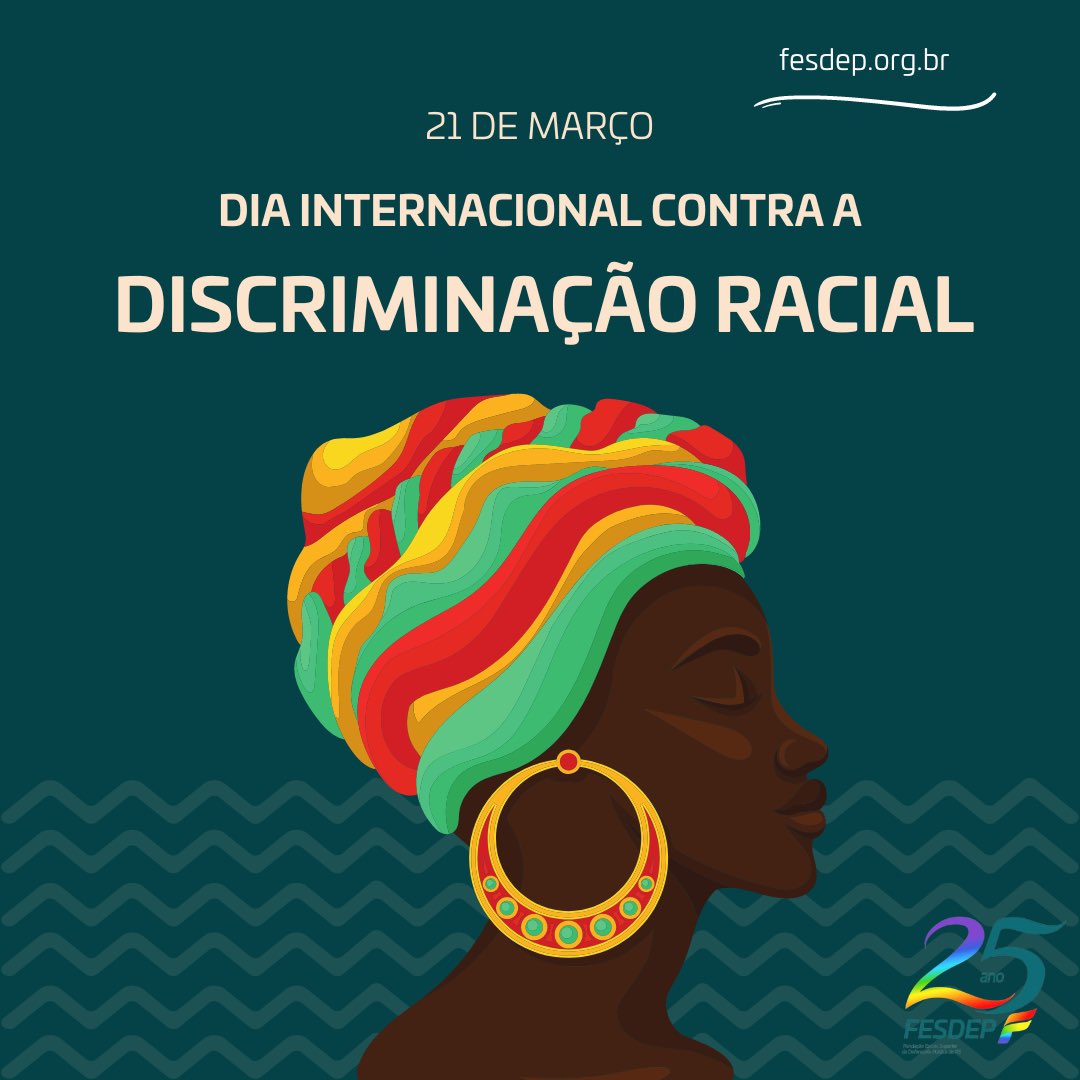 FESDEP's tweet photo. A data foi instituída pela ONU em memória ao Massacre de Sparpeville que ocorreu na África do Sul em 1966 e deixou 69 pessoas mortas.
Justiça social e não à discriminação racial!
#fesdep #nãoàdiscriminaçãoracial #justiçasocial #igualdaderacial #respeito #igualdade https://t.co/4pQD9MFcJc