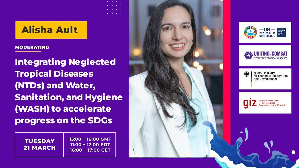 Looking forward to moderating this event with <a href="/CombatNTDs/">Uniting to Combat Neglected Tropical Diseases</a> <a href="/BMZ_Bund/">Bundesentwicklungsministerium</a> #Senegal &amp; <a href="/giz_gmbh/">GIZ</a> 
 at <a href="/UN/">United Nations</a> Water Conference today, 3pm GMT: bit.ly/NTDsWASHConf

Join the conversation on integrating #WASH &amp; #NTDs with <a href="/SoceFallBirima/">Dr Socé Fall - DrMed, PhD, FRCP</a> <a href="/onehealth_in/">One Health Insights</a> <a href="/ShomyChowdhury/">Shomy Hasan Chowdhury</a> 
<a href="/sante_gouv_sn/">MinisterSanteSenegal</a>
