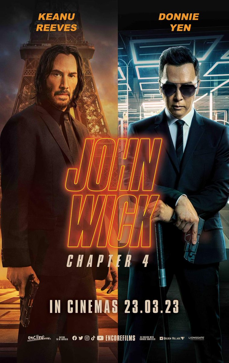 fredambroisine's tweet photo. Quel poster pour la promo en Chine de #JohnWick4 ?  Ben, celui qui montre à la fois #KeanuReeves et  #DonnieYen #甄子丹. Logique. (Via #DadiCinema) https://t.co/COKvH5oQe2
