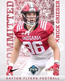 NicholasGrieser's tweet photo. Thank you Indiana for an incredible 4 years. However, with my remaining eligibility, I will be grad transferring to Dayton University to continue my football career. Thanks to all the support along the way, and I can’t wait to be a Flyer. #GoFlyers #ProveItSZN @CoachFlaherty4 https://t.co/gdenW9bSfU