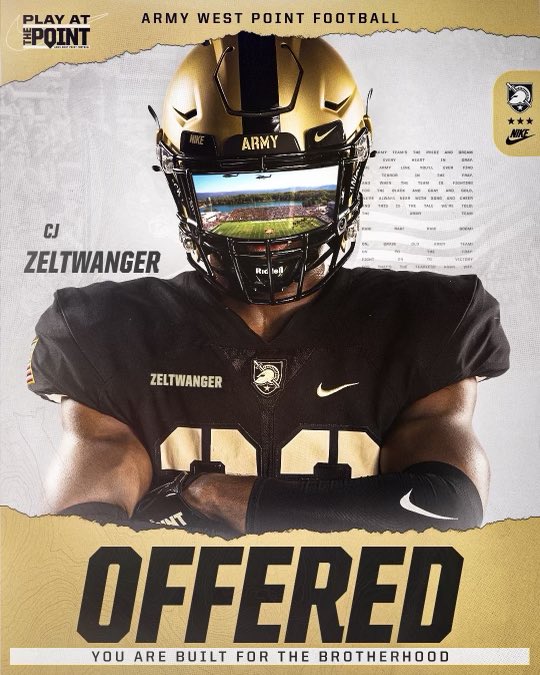 After a great phone call with <a href="/CoachBPowers/">Blake Powers</a> I am excited to have received an offer from Army West Point! <a href="/ArmyWP_Football/">Army Football</a> <a href="/HHS_Raider_FB/">HHS Raider Football</a> <a href="/TerryPeebles/">Terry Peebles</a> <a href="/IndianaPreps/">Indiana Preps</a>