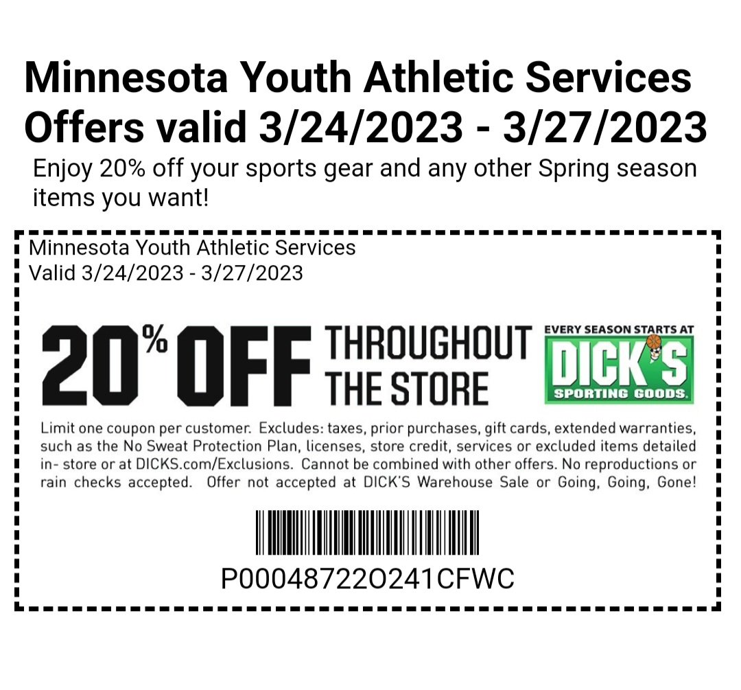 IBL families!! Take advange of this coupon this weekend only if you are in need of new gear for this upcoming season!