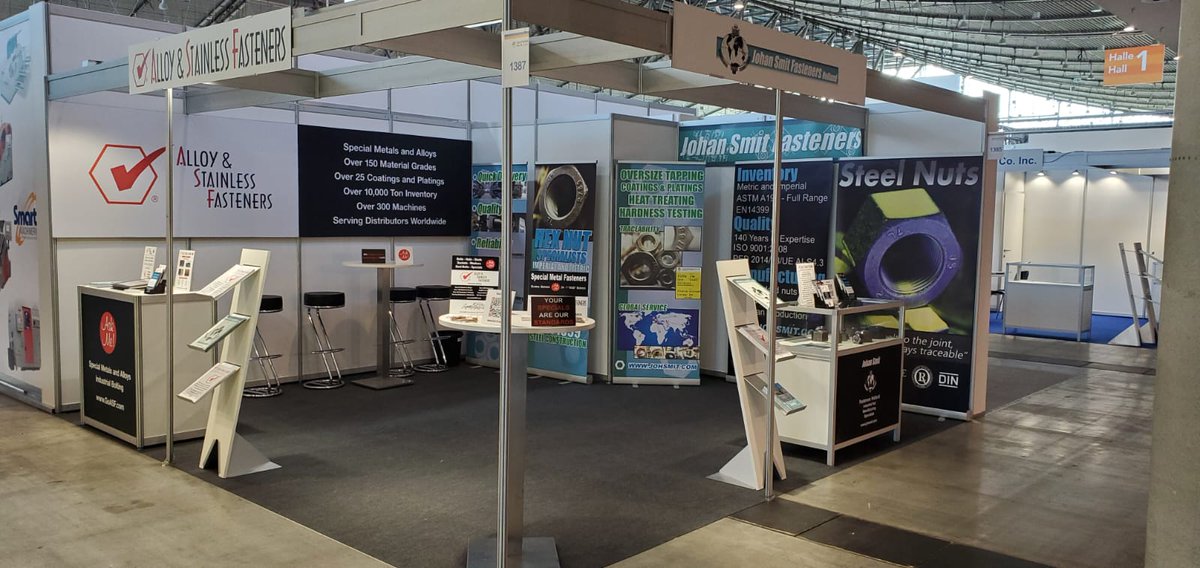 Go_ASF's tweet photo. Hello! #FastenerFairGlobal2023 is underway and we can't wait to see you! Be sure to come by and see us in Hall 1, Stand 1387. Be sure to say hello to Hernan and Jose!
#GoASF
#Alloy&StainlessFasteners
#JohanSmitFasteners
#FastenerNews https://t.co/taQegJsvuR