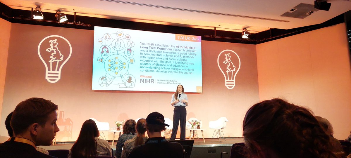 MalvikaSharan's tweet photo. .@brainonsilicon gave a fab #AIUK lightning talk about AI for Multiple Long Term Conditions #AI_MLTC, where she & @eirini_zormpa, members of @turinginst community management team, facilitate diverse communities through public & patient engagement & open collaboration initiatives. https://t.co/OWc9DcFjV5