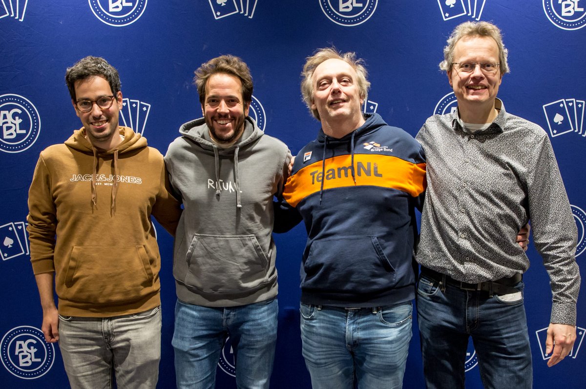 BridgeBase's tweet photo. Congratulations to Stan Tulin's team for their victory in the Jacoby Open Swiss Teams! They emerged victorious over the talented squad led by Bart Bramley. Well done to both teams on an outstanding performance.

#SpringNABC
#bridgechampions https://t.co/71xOnjLJVN