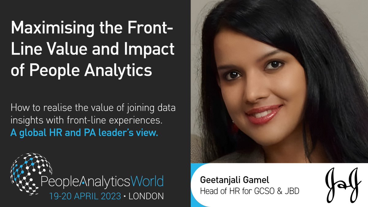 Join Geetanjali Gamel (Head of HR, GCSO &amp; JBD) from <a href="/JNJNews/">Johnson & Johnson</a> next month when she’ll showing #PAWorld '23 delegates how to maximise the value and impact of #peopleanalytics for both practitioners and end-users. Book your place today: peopleanalyticsworld.com/2023