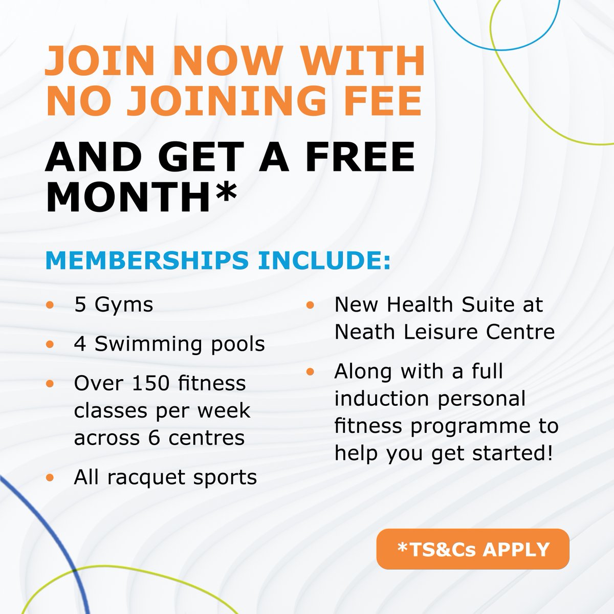 Our Brand New Neath Leisure has a wide range of facilities to help you get started on your fitness journey.

Join today and get a month FREE* plus no joining fee!

Don't miss out on all the action and sign up today 👇

newneathleisure.co.uk