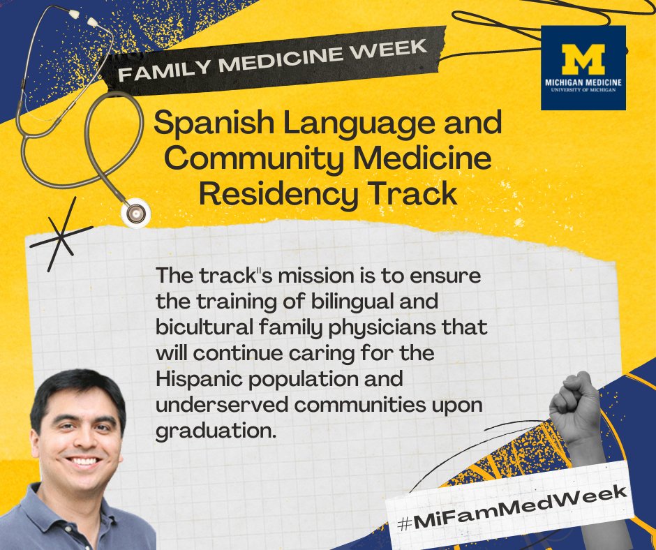 umfamilymed's tweet photo. Dr. Tim Tellez, a graduate of our residency program, now leads this track based at our Ypsilanti Health Center.
#MiFamMedWeek #FMRevolution
Learn more: https://t.co/RmjOtIHAow https://t.co/t49Z7zwbpI