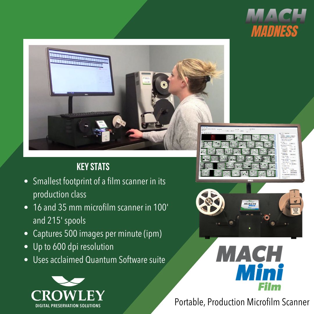 In the spirit of Muggsy Bogues, the MACH Mini Film is short in stature but not in power! #MACHMadness

Portable. Production level. Powerful #microfilm scanning power. See it in action:  bit.ly/3n8iKBO

#MarchMadness #UniversityLibraries #StudentRecords #Library #Archive