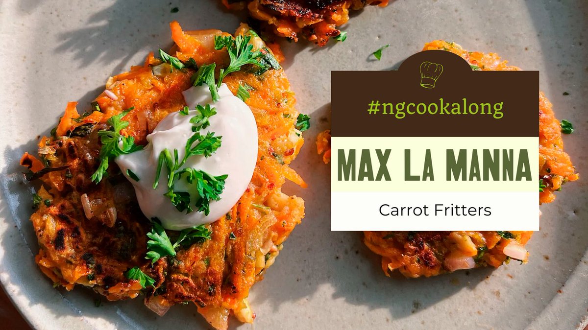 Here’s the next recipe for our cook-along. 
This carrot fritter recipe by Max La Manna is a fun one to do with the kids. 

If you have a go at this tag us in your photos at #ngcookalong to be in with a chance to win some NG products.

maxlamanna.com/recipes/carrot…