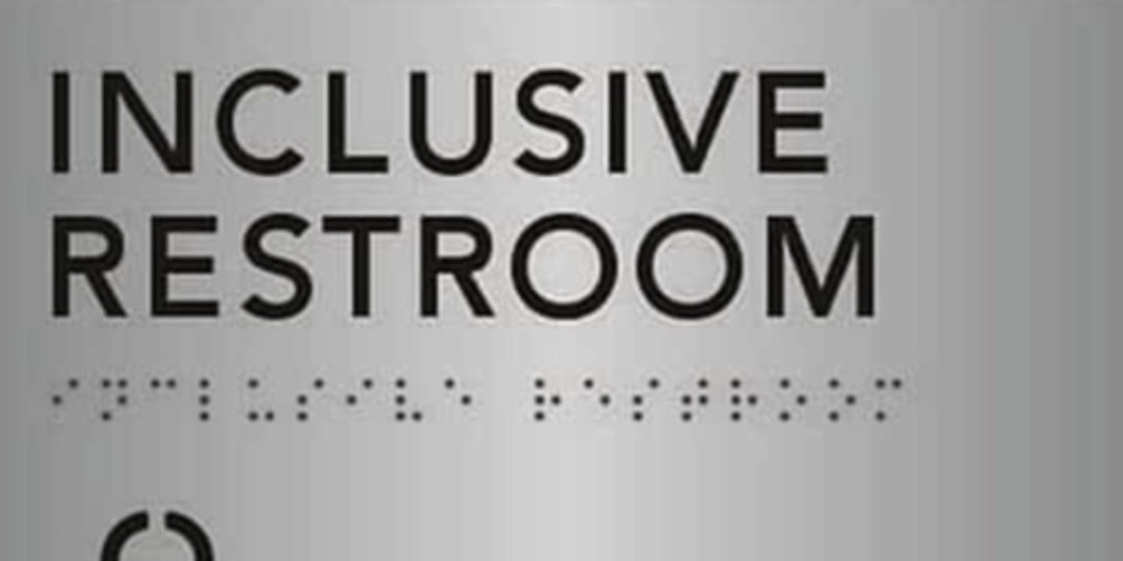 We design and build this "inclusive" ADA sign in both a core version and a custom version. Do you need to add some gender-neutral signs for 2023? ow.ly/xn3Z50Nme4n #sign #signs #signage #ada #adasigns