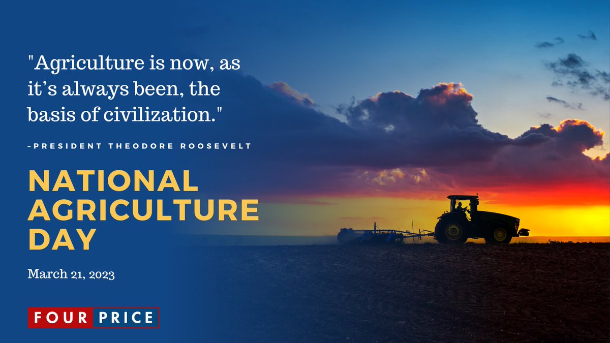 FourPriceTX's tweet photo. Today on #NationalAgricultureDay we are grateful for our Texas farmers and ranchers who produce the food and fiber for the USA and the world. Thank you for your dedicated 24/7 tireless work and for your strong stewardship of the land. https://t.co/TEokGqSyVW