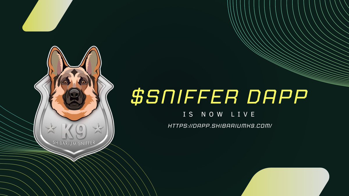 We are happy to announce that our Dapp is now live! dapp.shibariumk9.com

There will be many more updates coming.

Use of dapp : medium.com/@ShibaK9Sniffe…

#ShibariumSnifferK9 #Ethereum #BTC #Shibarium #shibainu #ShibariumTech