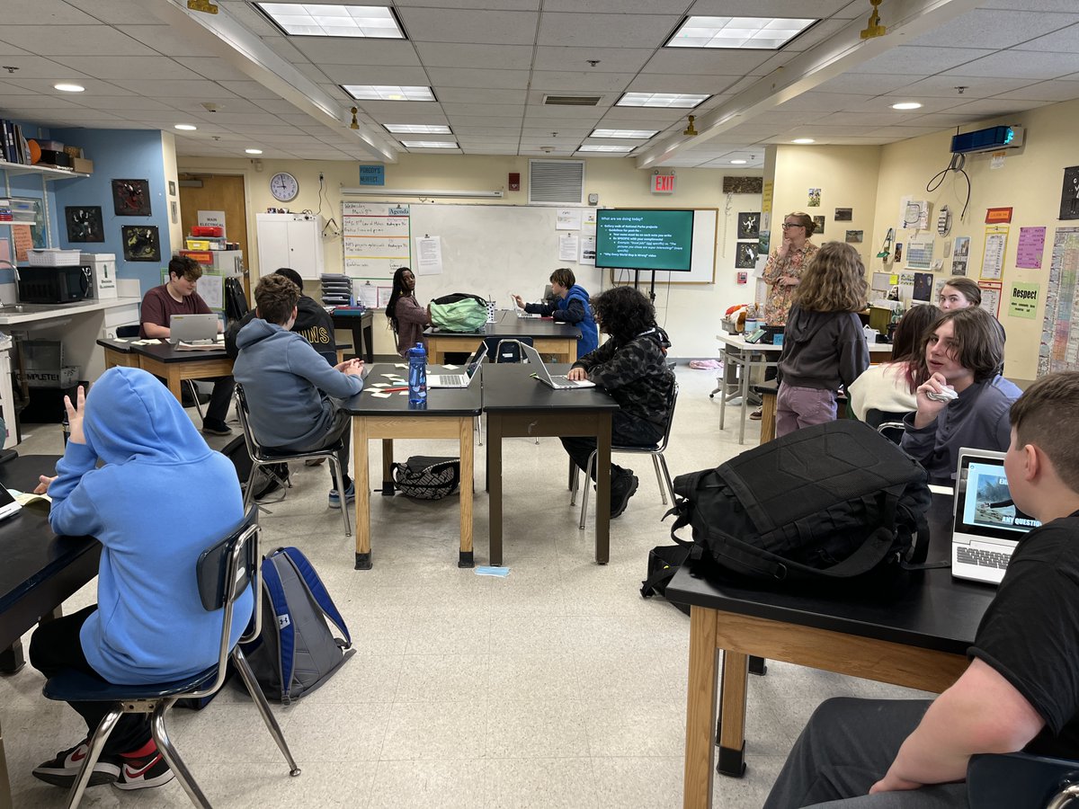 CFStweets's tweet image. Seventh-grade students in science are preparing to do a gallery walk, sharing their National Parks projects with the class.

#cfsscience #cambridgefriendsschool #quakereducation #cfsgrams #cfsmiddleschool #cfsseventhgrade #NationalParks