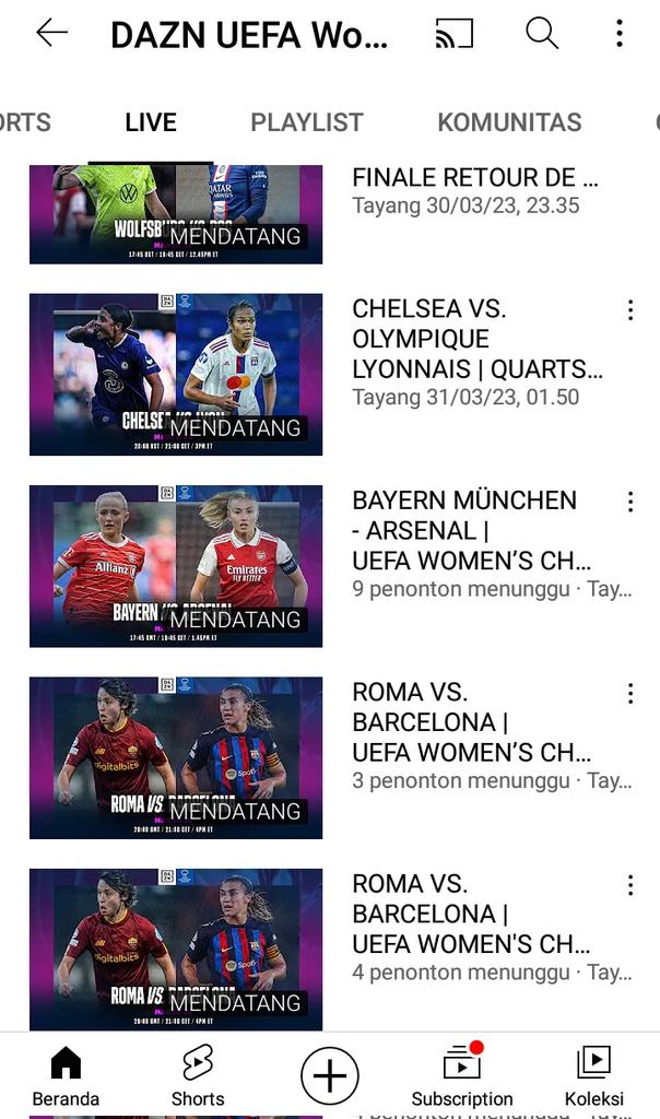 sagahtvlive on Twitter "Yang mau live streaming UWCL ke channel yt