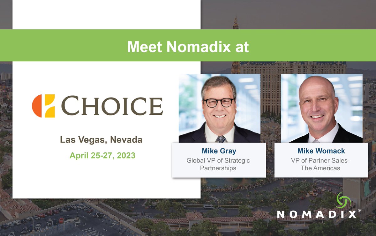 nomadixinc's tweet image. Michael Gray, our Global VP of Strategic Partnerships &amp;amp; Mike Womack, our VP of Partner Sales- The Americas, are heading to the Choice Hotels International event in Las Vegas, Nevada on April 25. Book a meeting here: lnkd.in/daBkaw-N
#hospitality #guestwifi #hotelwifi