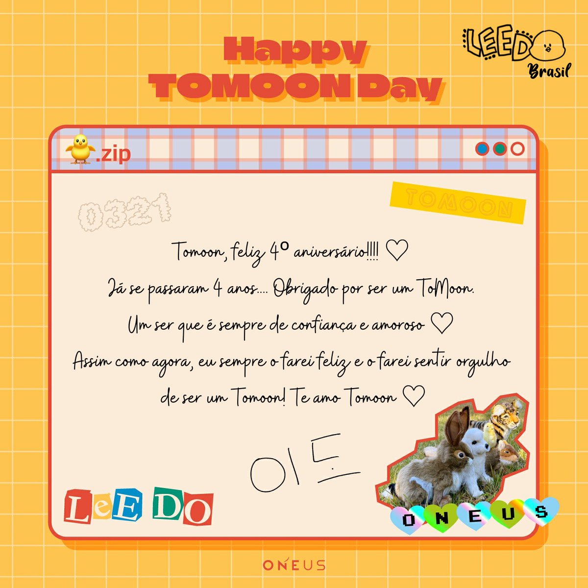 LeedoBR_'s tweet photo. 📸🎂 21.03.23 || #US_PLUS

Tradução da mensagem que o Leedo deixou para as Tomoons nesse quarto aniversário. ♥

#GEONHAK #LEEDO #ONEUS @official_ONEUS #이도 #LEEDOBR
©Kor-Eng: seodoshi https://t.co/3hd614gONc