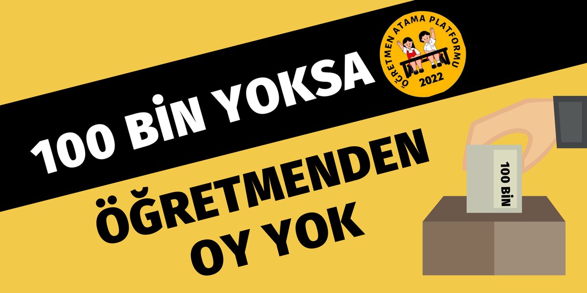 By_UgurE's tweet photo. Önümüzde bir seçim var ve binlerce atama bekleyen öğretmenin ve ailesinin de oyu var.

2022 KPSS'nin üzerinden aylar geçmesine rağmen talep edilen 100 BİN ÖĞRETMEN ataması yapılmıyorsa seçim yakın!

@RTErdogan @prof_mahmutozer
@fahrettinaltun @tcbestepe

#YüzbinAtamaYoksaOYyok https://t.co/22NmgBk7qe