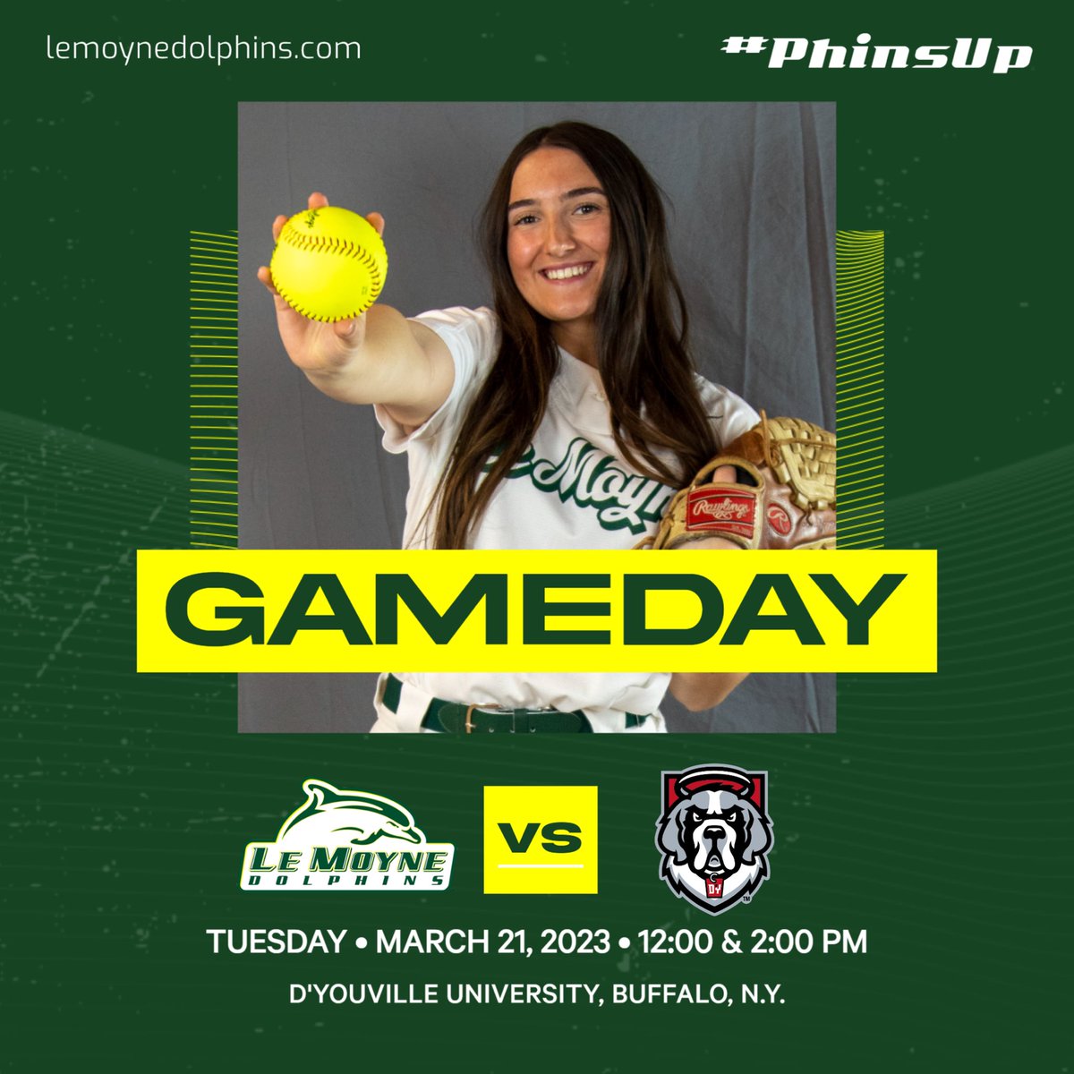 IT’S GAME DAY!! We’re getting ready to play two in Western New York this afternoon! 

🆚D’Youville University Saints
⏰12:00 &amp; 2:00 PM
📍Buffalo, N.Y.
📊 athletics.dyc.edu/sports/sball/2…
📺 eccsportsnetwork.com

#PhindUp 🐬