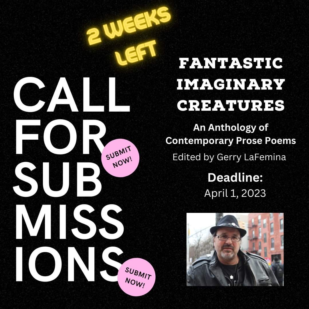 POET FRIENDS: poetry anthology looking for prose poems. Deadline coming soon. Please repost.
#poetry #poetrycommunity #poem #prosepoem
#awp #poetrytwitter