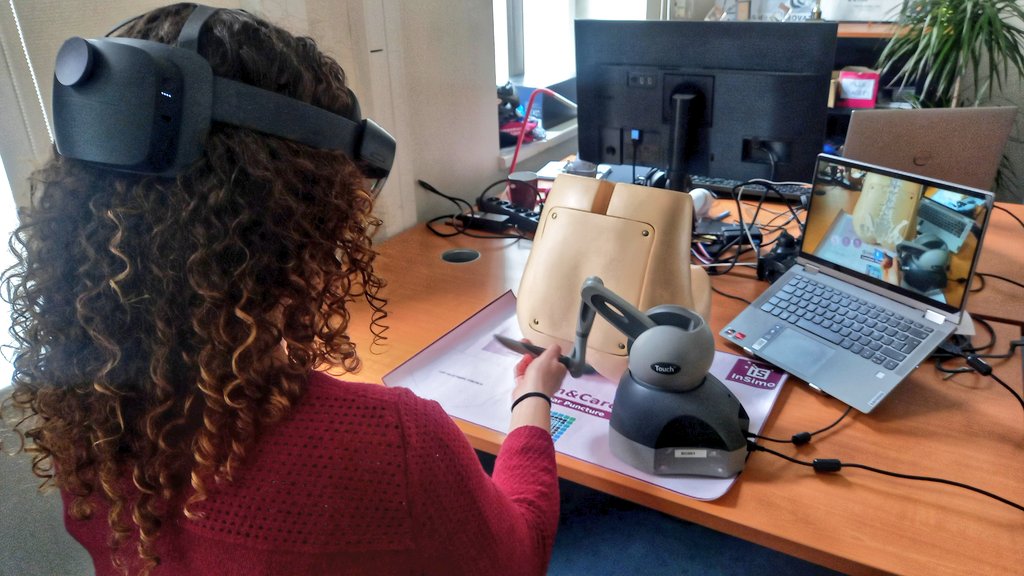 Inria_Nancy's tweet photo. 👩‍⚕️ Simulateur de chirurgie de la cataracte, de ponction lombaire ou d'échographie, l'équipe d'@insimo nous présente les solutions qu'elle developpe ! Issue de travaux de recherche @Inria, cette spin-off crée des logiciels de simulation pour la formation médicale et chirurgicale. https://t.co/8LsX3D1aXJ