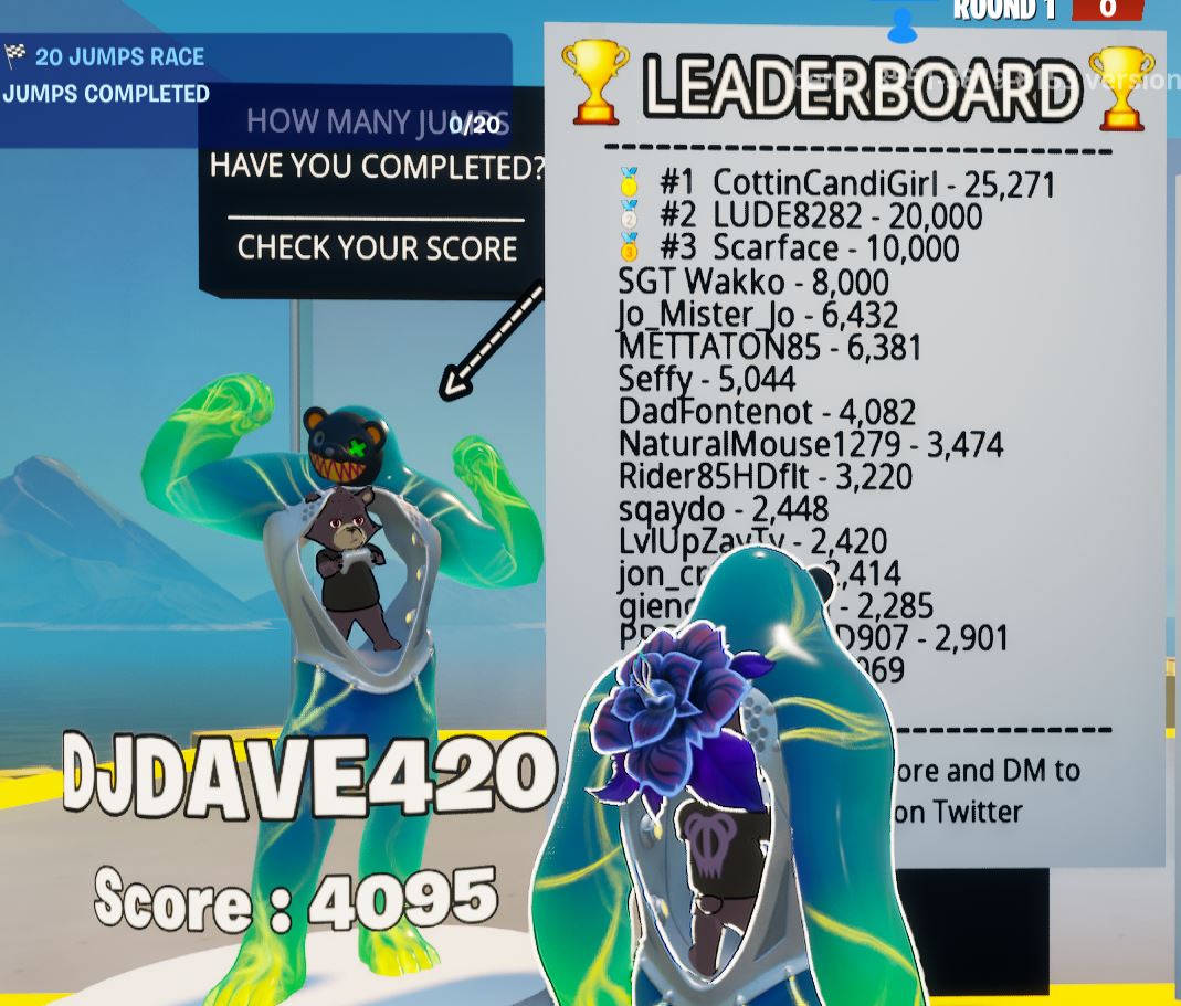DJDaveLibby's tweet photo. @benz4ducks  Hi, Hoping you can update the leaderboard in Figure 8 Jumps... please. sn DJDAVE420, Thanks for creating !!! https://t.co/pgJhAiWHFF