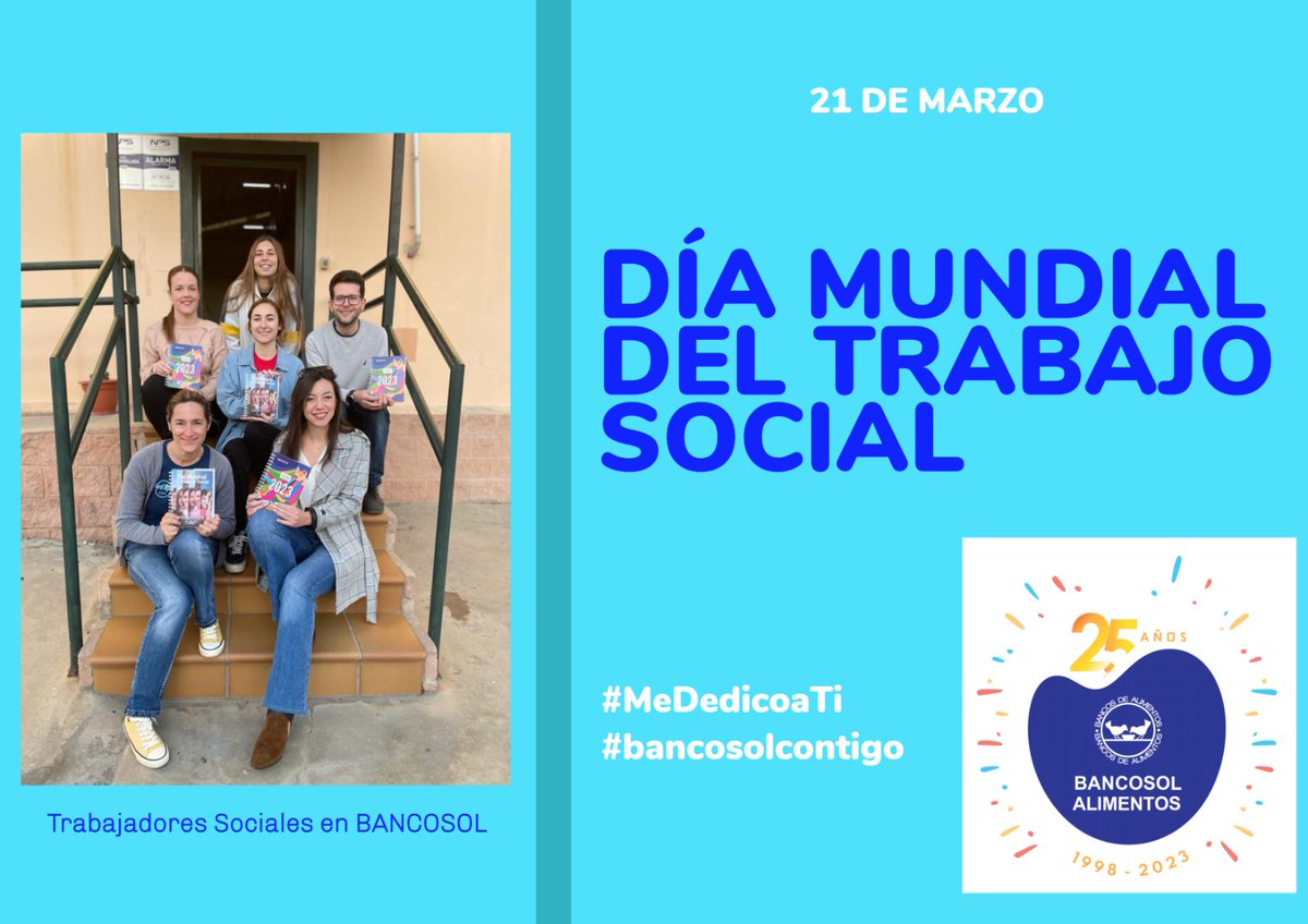 BancosolOficial's tweet photo. ¡Enhorabuena a nuestras compañeras y compañero en su día!
Gracias por vuestra dedicación y trabajo. Vuestra profesionalidad y vocación hacen que podamos atender a las personas de la mejor forma posible.
@COLEGIOTSMALAGA
#MeDedicoaTi #bancosolcontigo https://t.co/gvQVJ8aBin