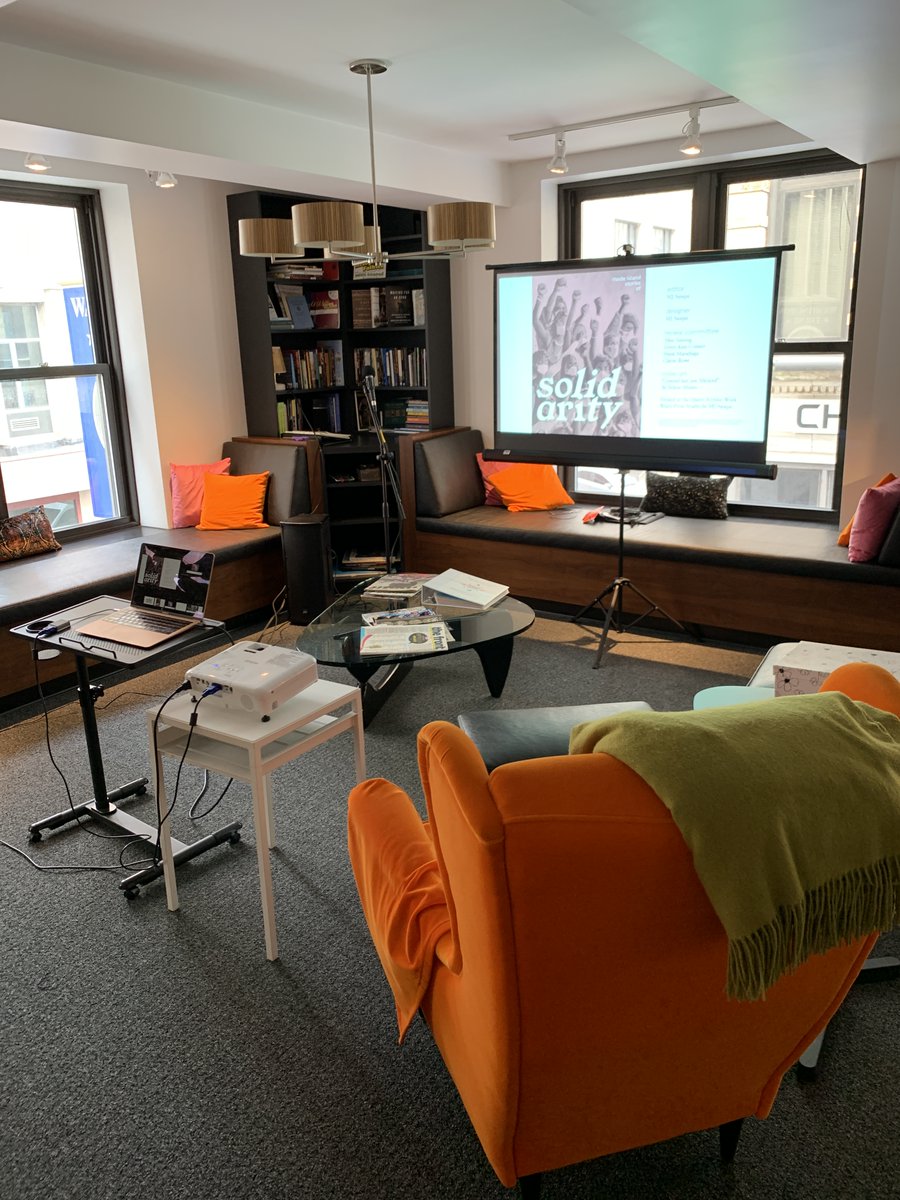 litartsri's tweet photo. We’re getting the hang of hybrid events! This Thurs we host the last reading at our HQ in downtown PVD: a launch of the SOLIDARITY zine. Tune in online, or join in-person, to hear stories of activism &amp; social change in our state on March 23 at 7pm: https://t.co/vghBHW6tJP https://t.co/snMHs8sPX2