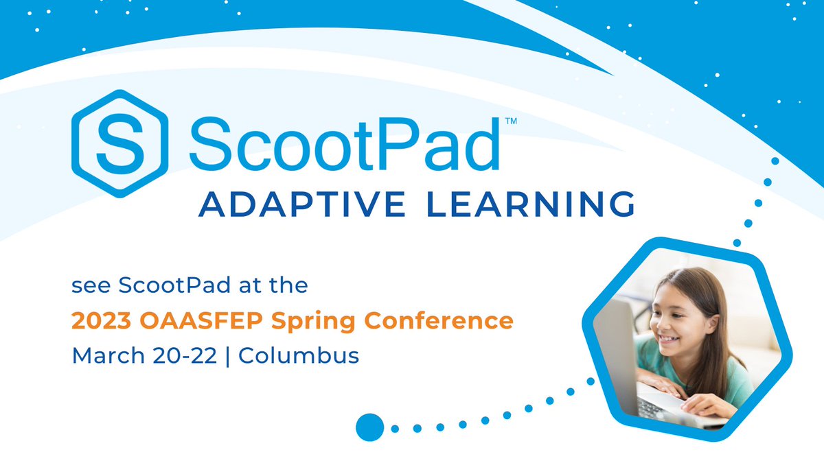 ScootPad's tweet photo. ScootPad: adapting continuously to meet students where they are. See ScootPad this week at #OAASFEP https://t.co/I9DmV3kmCJ #edprograms #OhioEd #studentsfirst #edleaders https://t.co/lqB3YxSLFI