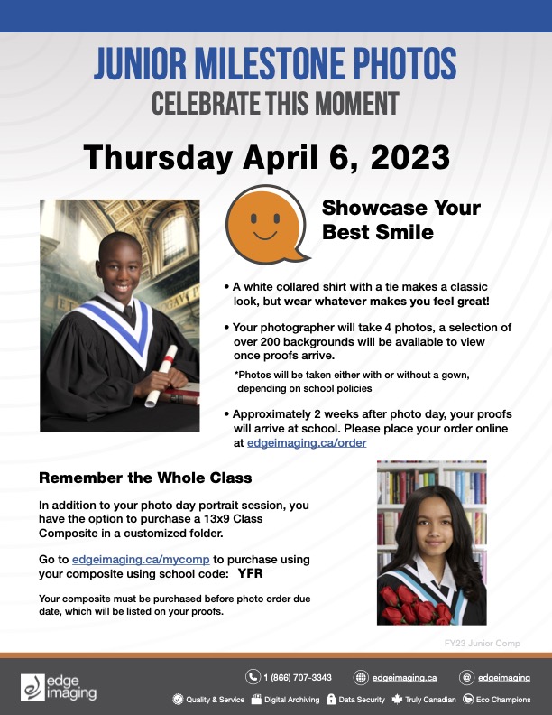 MmeCardinale's tweet photo. Attention all Grade 8 parents! Please see information regarding Graduation photos... Thursday, April 6th! https://t.co/64qs1VMRBU