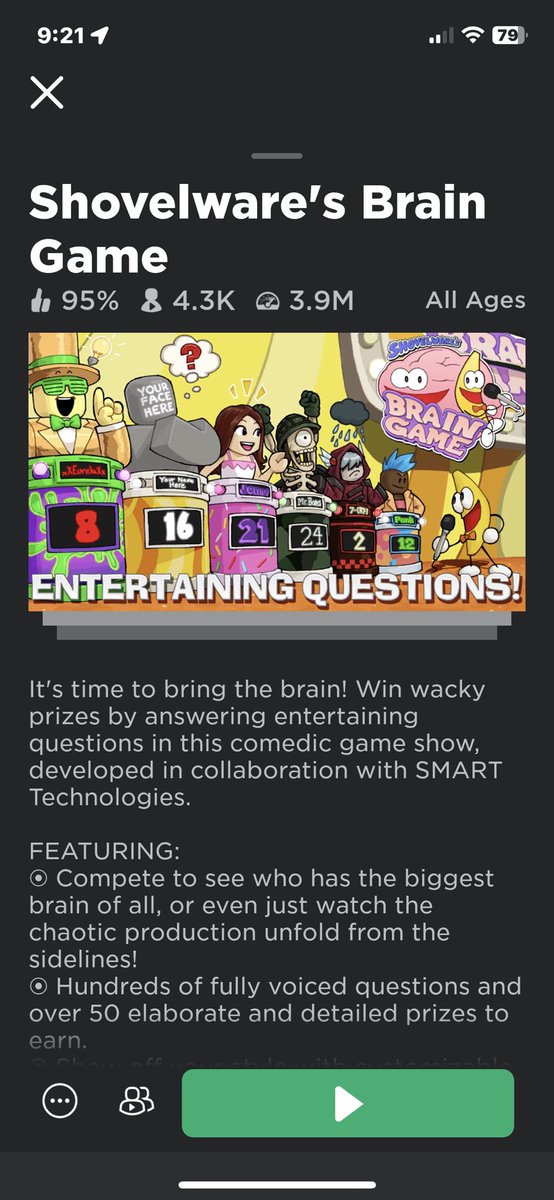 JakeP1782's tweet photo. @MicroGuardians Please play Shovelware’s brain game on Roblox it is so funny. 

Every time you play it there is different character cutscenes and behaviors. 

You should play atleast two rounds. 

A video on it with the fam would be great! https://t.co/dkQ3hPrLse