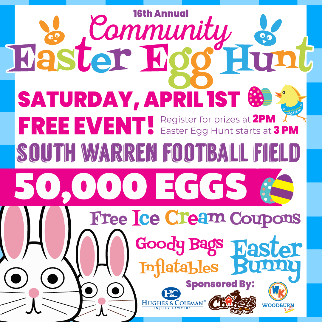 HughesColeman's tweet photo. Looking for an egg-cellent and FREE family event? Join us for the BIGGEST Easter Egg Hunt in Bowling Green on April 1st! We'll have 50,000 eggs, inflatables, games, free Chaney's ice cream coupons, bicycle giveaways, photos with the Easter Bunny, and more! https://t.co/snpq7Xio1j https://t.co/77s86GCLfU