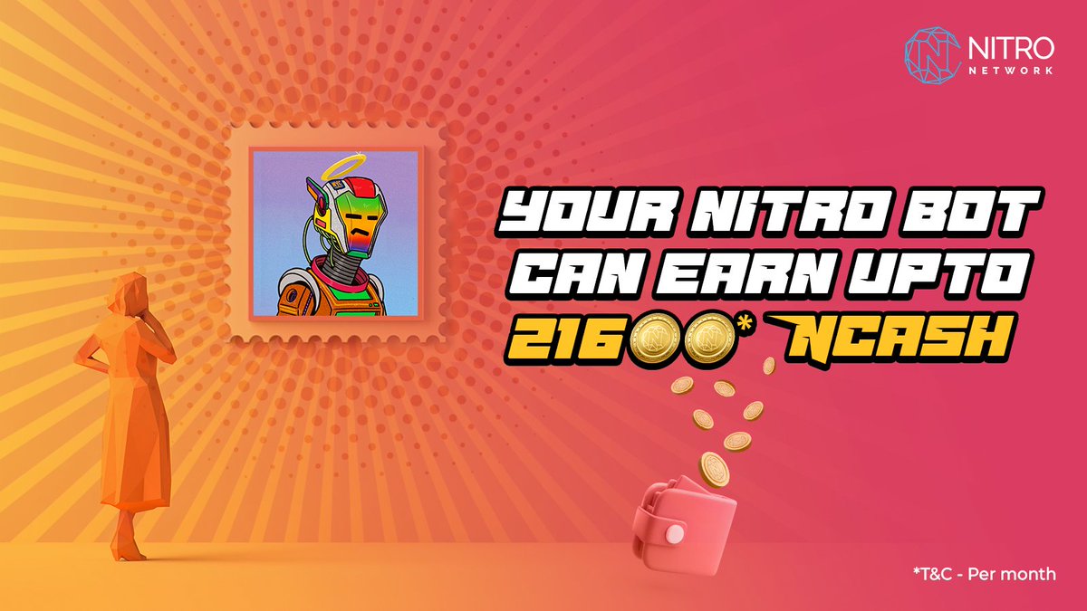 NitroNetworkNFT's tweet photo. π¨Hola! ππ
Don't miss out on our exciting new #NFT #NitroBot Army!
Earn up to 21600* $NCASH with just by staking it ,
+ plus join the community #campaign and #airdrops for even more rewards. Grab your Nitro Bot now!
πhttps://t.co/5F3DW40a5R
#NitroBotArmy #NFTrewards https://t.co/5DRyerPLI9