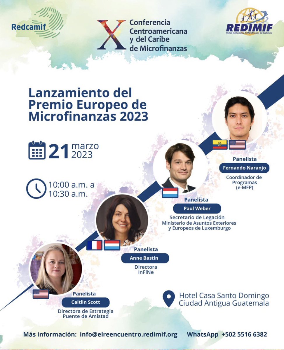 CeriseSptf's tweet photo. Our Cerise+SPTF team is honored to present today at the X Central American &amp; Carribean Conference of #Microfinance in #Guatemala. Join our Executive Director @FooseLaura at 9 am for the Keynote &amp; Board Member Paul Weber at 10 am for a session about the launch of the @e_MFP Prize. https://t.co/glDHVUn1Wd
