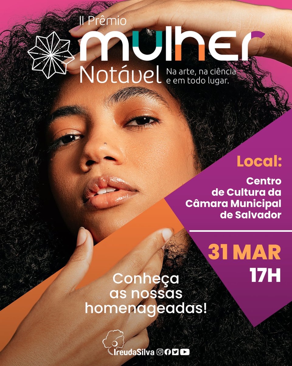 ireudaoficial's tweet photo. No dia 31 (sexta-feira), a partir das 17h, realizaremos segunda edição do Prêmio Mulher Notável, no Centro de Cultura da Câmara de Salvador.
#ireudasilva
#mulher
#premio https://t.co/VLWxGHJODe