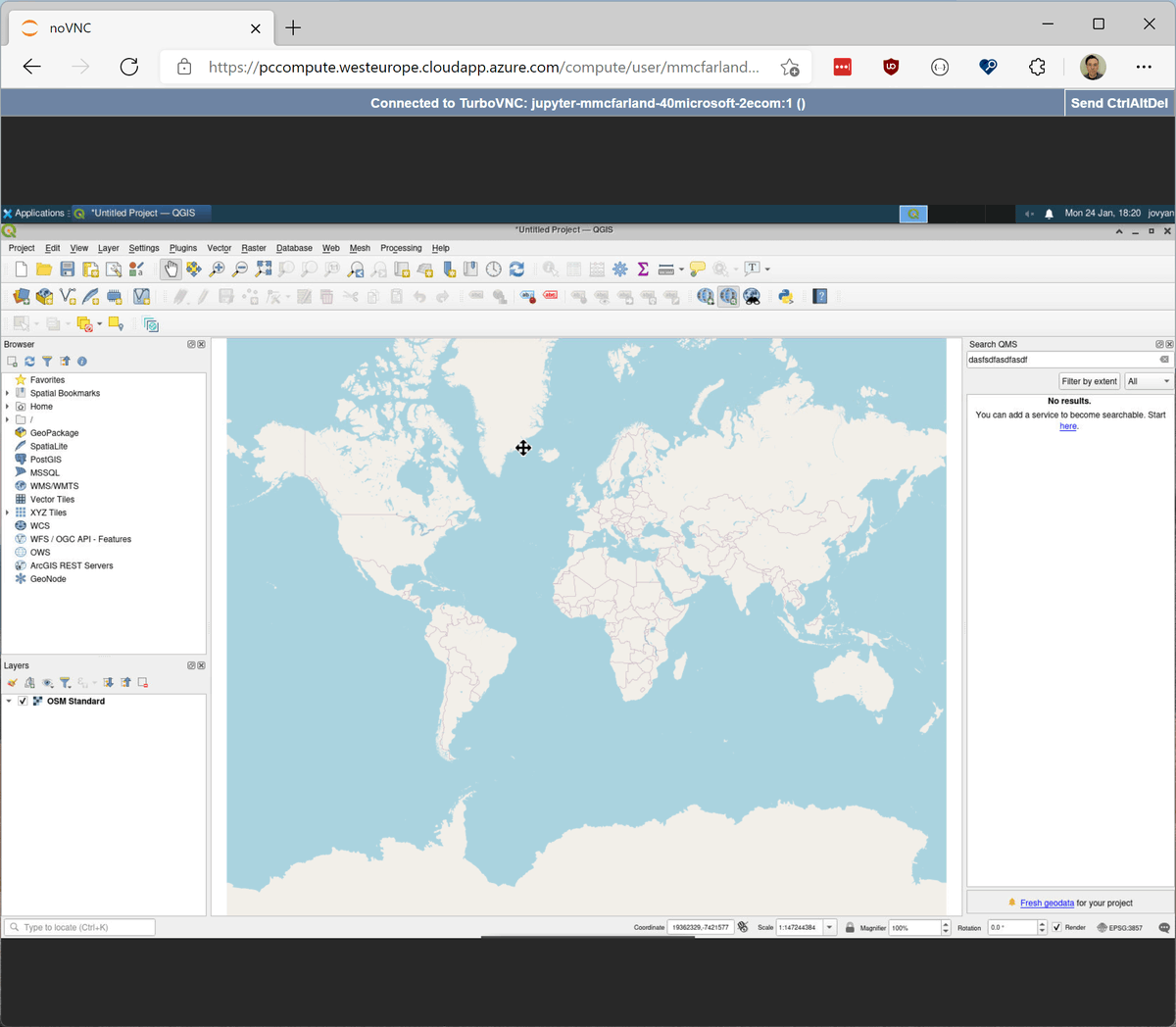 sidneysgoveia's tweet image. #PlanetaryComputer users can use a #QGIS instance directly in the Hub. We offer an experimental Linux desktop image that is preloaded with QGIS and is located in the same data center that the Planetary Computer datasets and APIs are hosted in
planetarycomputer.microsoft.com/docs/overview/…