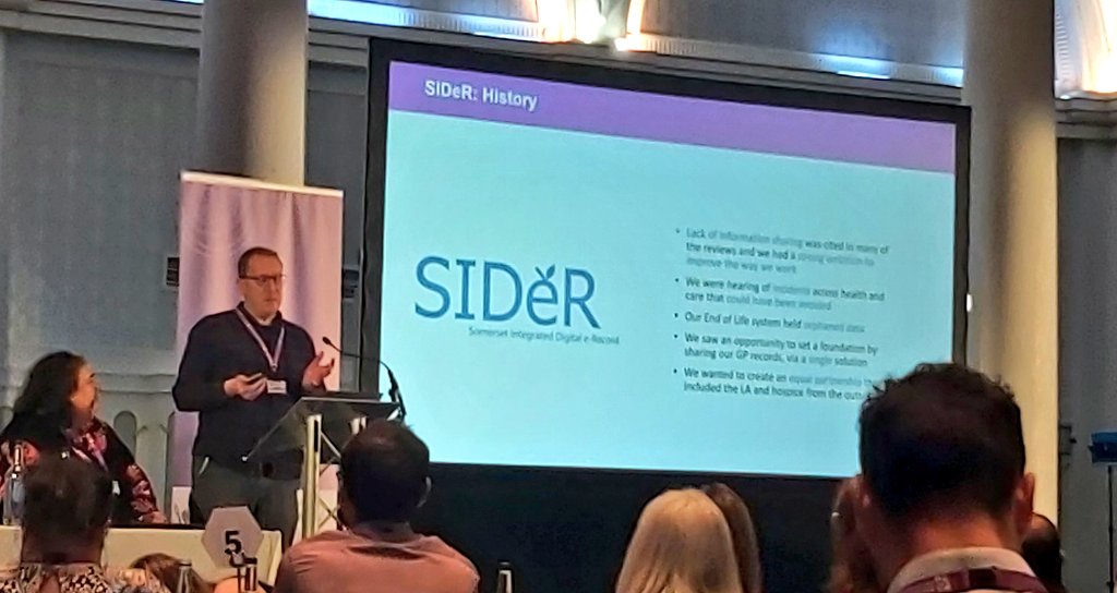 And he's up! Our fantastic Head of Digital Transformation, Rich Greaves, sharing our #SIDeR story at the #SharedCareRecord summit