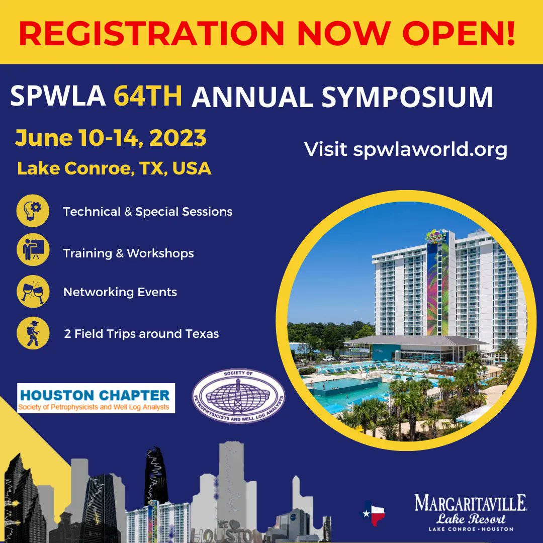 spwlaorg's tweet photo. ￼80 days left before #spwla2023 
Register for the 64th #spwla annual symposium TODAY! This is the major #petrophysics / #formationevaluation conference of the year!

Brochure: https://t.co/egNZn0hlay 
Registration Link: https://t.co/CdqTF04lw8 https://t.co/mdMvngs3dW