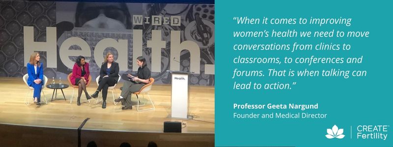 It was wonderful to hear our MD, @GeetaNargund  speak at #WIREDHealth this morning as part of a panel discussing the future of women's health.

@WiredUK @FertilityNUK