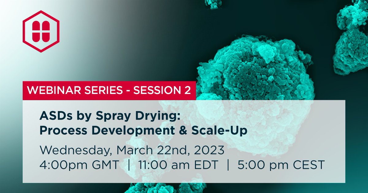 HovioneGroup's tweet photo. 📅 LAST CHANCE to join the 2nd webinar of our 3-part webinar series on #amorphoussoliddispersions by #SprayDrying. Follow the link: https://t.co/z1x0Vs532U #spraydrying #amorphoussoliddispersions #particleengineering #processdevelopment #manufacturing #cdmo #initforlife https://t.co/pFXXaNBDju