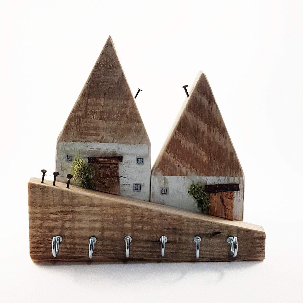 Thanks for the kind words! ★★★★★ "Lovely key holder! 
Looks lovely in my hall way, and I customised the roof with my favourite colour!"  #etsy #white #office #wood #countryfarmhouse #5ormore #rusticreclaimed #keyholder #wallmountable #decorativewooden etsy.me/3TzCbiN