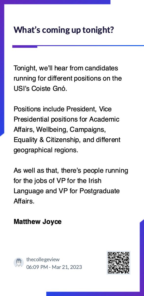 The College View tweet media